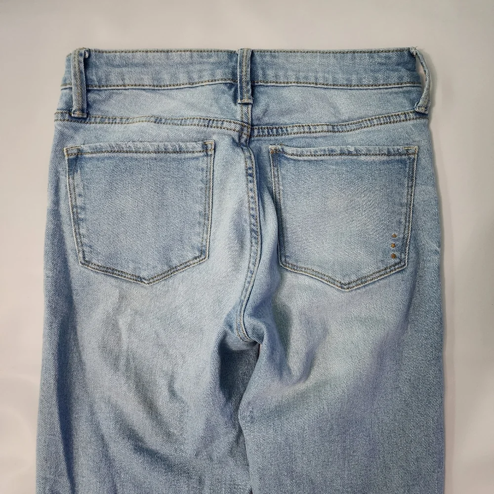 Rachel Roy Women Light Wash Distressed Straight Leg Jeans Size 4/27 Denim